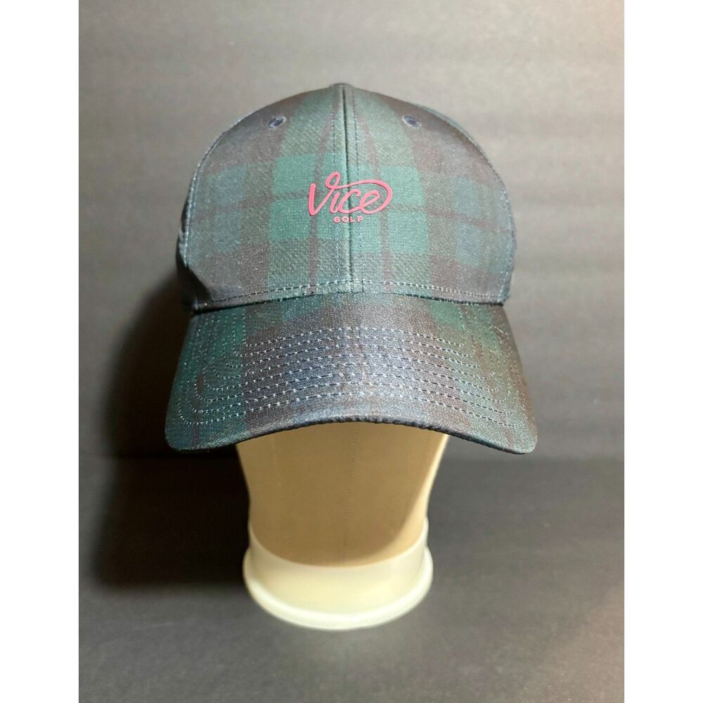 Vice Golf Plaid Hat Green Tartan Adjustable Strapback Cap Embrace Your Vice
